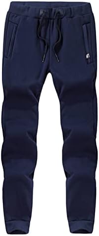 Машки модни обични џемпери, мажи плус големина кашмир руно наредени активни дебели панталони панталони со џебови