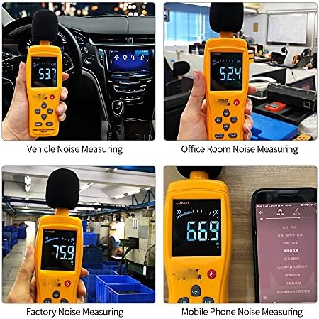 WYFDP дигитален LCD ниво на звук мерач 30-130dB Волумен на бучава мер за мерење на инструменти за мониторинг на децибели за мониторинг на децибели