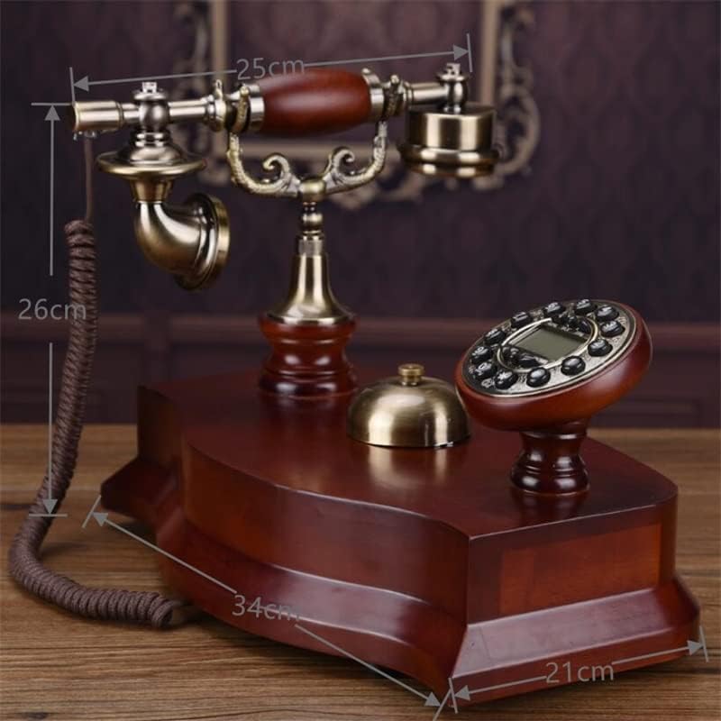 SJYDQ Антички фиксна телефонска механичка bellвоно пастирска ретро канцеларија за внатрешни работи цврсто дрво фиксно телефонско