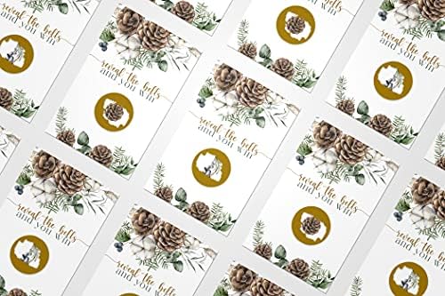 Хартија умен забава Зимска цветна гребење на игри 30 пакувања картички за божиќни забави - билети за рафла за празници за групни награди - зеленило и бор, венчавка за