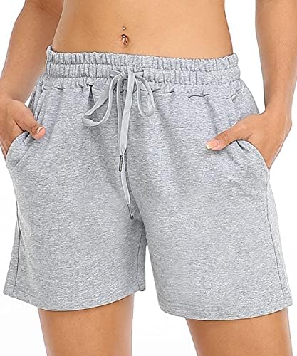 Tarseенски пот -шорцеви летни случајни удобни влечени атлетски шорцеви еластични памучни панталони со џебови со џебови