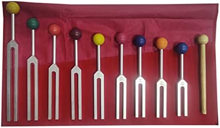 Solfeggio Tuning Forks Set од 9 вилушки со активатор и торбичка
