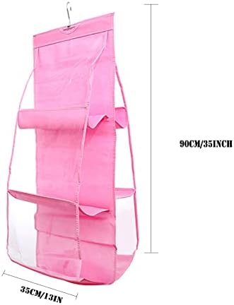 DBYLXMN Складирање на ткаенини за канти за отпадоци, виси уреден џеб гардероба плакарот чанта 6 закачалка за складирање на чанти Организатор