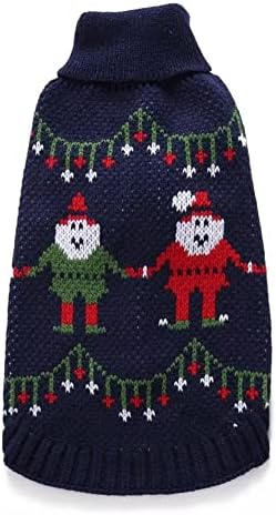 Божиќен снег човек џемпер за мали кучиња мачки памук рачно изработена ткаена кутре кошула зимска топла облека облека м