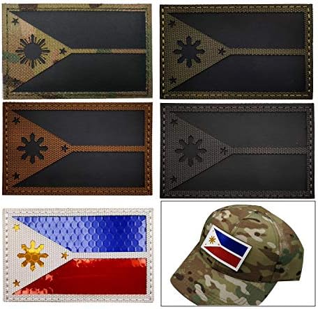 Инфрацрвени рефлексивни IR филипини знаме лепенка филипинска земја DIY амблем морал тактички воен SWAT борбени капачиња торби ранци