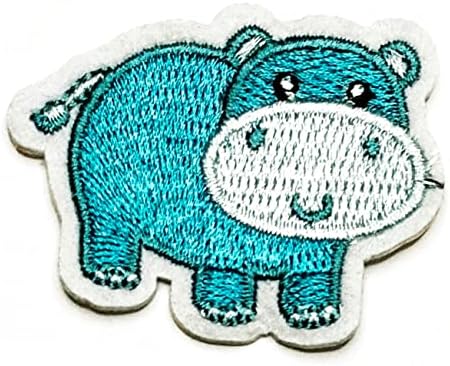 Реткосична лепенка мини сина симпатична хипо хипопотамус цртан филм железо на лепенки налепници рачно изработен моден вез за облека поло т-кошули