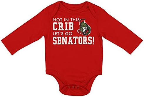 NHL бебе Отава сенатори Графички каросерија, црвена, 0-3 месеци