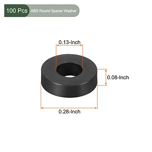Yokive 100 парчиња црно тркалезно растојание, не мијалници со навој со висока изолација, одржувајте ја висината конзистентна, одлична за завртки