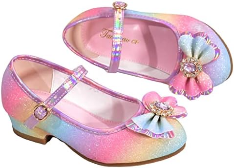 Деца чевли со дијамантски сјајни сандали принцези чевли лак високи потпетици покажуваат чевли за принцези црни фустани чевли за