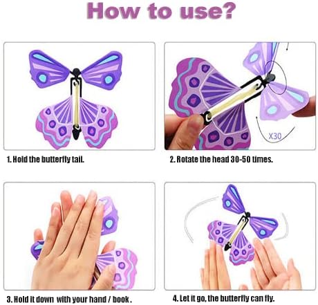 Јебобо! 20 парчиња магични летачки пеперутки, ветер на бајки летачки картички за изненадување на забави за забави подарок