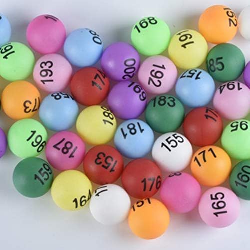 Нубести 100 парчиња топки за лотарија Шарени Понг топка бинго топки 1-100 број томболи топки Забава за игри за декорација на забави за