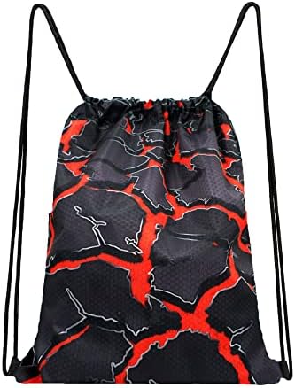 Coipdfty Врвка Ранец, 3d Топла Црвена Земја Печатење Водоотпорен Преклопен Спортска Теретана Торба, За Мажи Жени Плажа Пливање