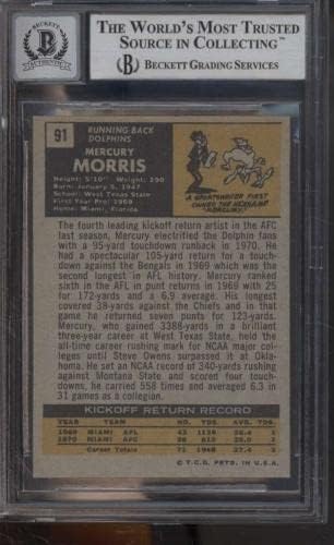 91 Меркур Морис РЦ - 1971 година Фудбалски картички Топс ги оценуваше BGS Auto 10 - NFL автограмирани фудбалски картички
