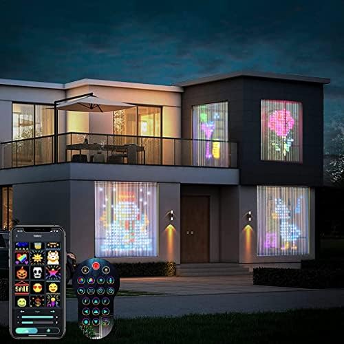 TKHP Виножито завеса за самовила за спална соба LED паметни бои за промена на завесите за завеси за светла за прозорец, синхронизирани прозорец светла