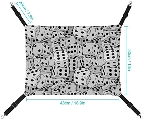 Црно -бела коцки миленичиња хамак удобно прилагодлив кревет за виси за мали животни кучиња мачки хрчак
