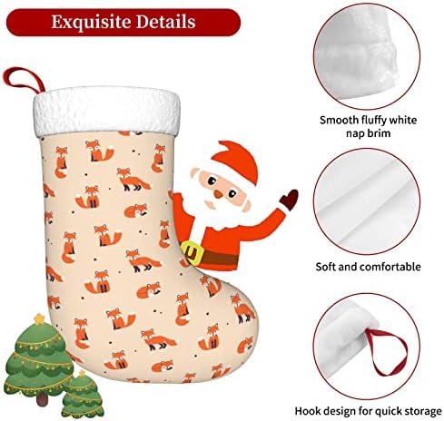 Yoigng Fox Cartoon Cartoon Christmas Christmas Stocking Xmas Codrings Класичен празник Декорација камин виси чорап