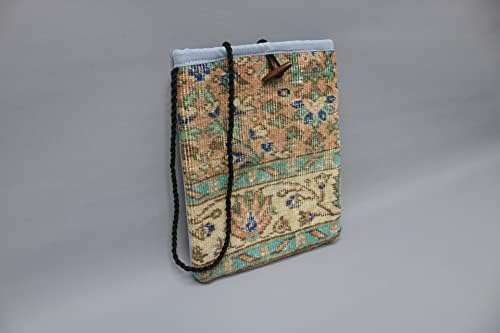 Торба со килим со перница Сарикаја, традиционална торба, шик торба, женски обичен килим торба, рачно изработена торба за килим, 12х14,