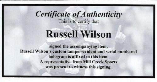 Расел Вилсон автограмираше црно под оклопниот 'рбет жесток клип на Сиетл Seahawks Големина 12,5 RW HOLO 42143 - Автограмирани NFL Cleats