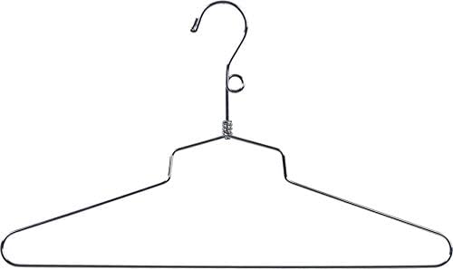 Детска хромирана метална продавач на највисоки закачалки со јамка на вратот во дебелина од 12 должина x 1/8, кутија од 50