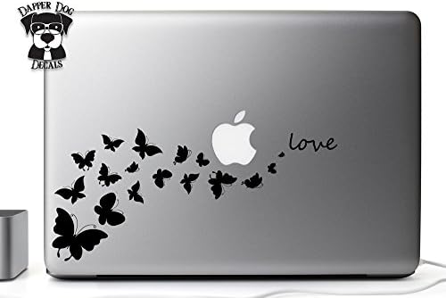 Пеперутка Loveубов 13 инчи Винил Дек налепница за MacBook Air Pro лаптоп лаптоп автоматски одличен подарок Mac компјутер компјутер