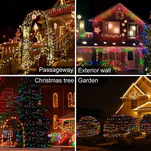 Haili 1000 LED Божиќни светла, приклучок во 8 режими на осветлување водоотпорни, Божиќни светла за забава за дворот на дрвја во затворен украси