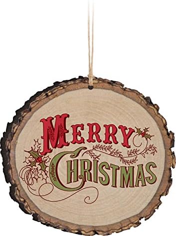 П. Греам Дан Мери Божиќ Холи гроздобер дизајн рустикален кора изгледа дрво Божиќ украс