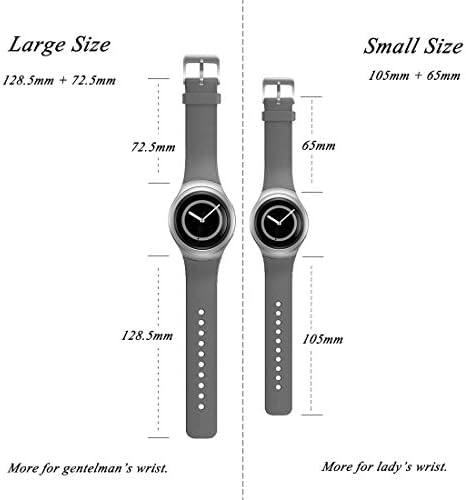 YSANG за Samsung Gear S2 SM-R720/R730 Watch Watch Replaction Band додаток Мал/Голема големина мека силиконска лента за ленти за паметни количини