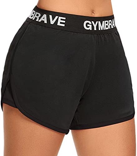 Gymbrave Women 5 'Running Lounge Shorts со џебови тренингот јога атлетски обични шорцеви со еластична половината