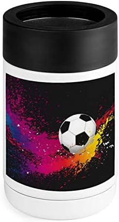 Обоени распрскувања со фудбалска топка ладилна чаша не'рѓосувачки челик изолиран конзерва за ладилници на ладилникот со капаци за