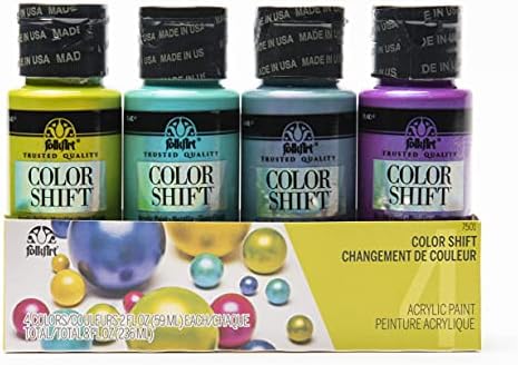 Folkart, мулти-површина 4 шише акрилна боја сет, 2oz, бои во промена на бојата