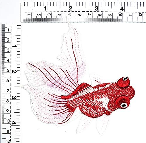 Симпатични закрпи од розова златна риба Ангелфиш златна рипка кои крап риба цртан филм деца железо на извезена апликација шивајте за деца занаетчиски