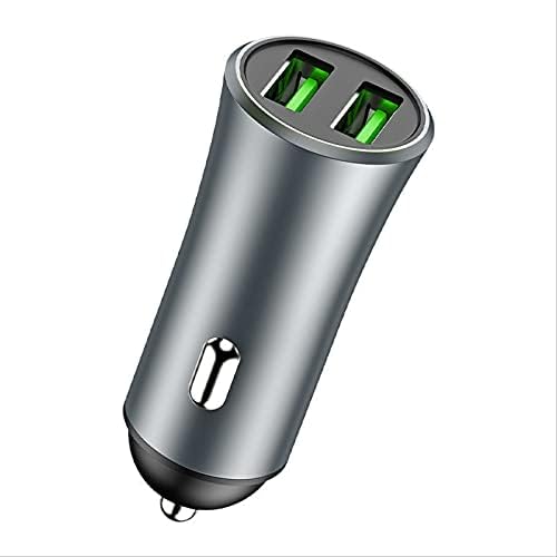 AQKJDS DUAL USB COLER PHOLER CHALGER 2.4A Брза полнење Цигари Полес 12W метални мини автомобили полнење