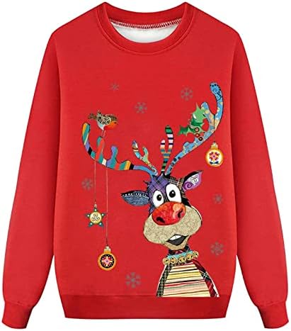Божиќно појавување џемпер за семејни долги ракави грда Божиќ и ќерка ирваси за одмор семејни џемпери црвени