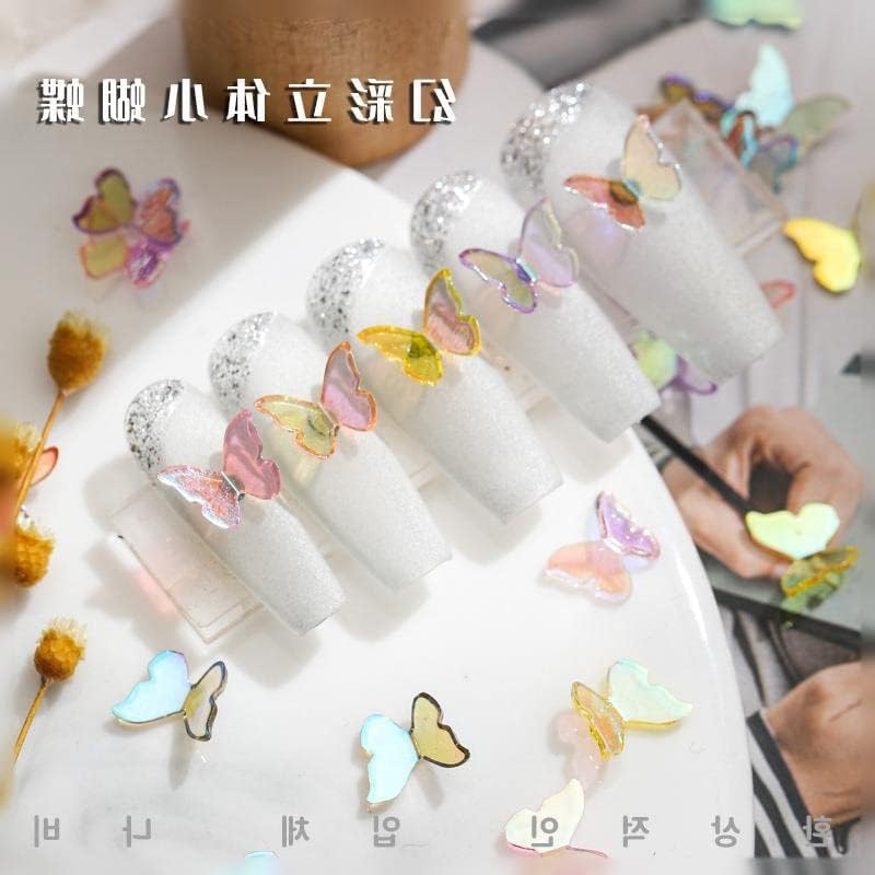 10 парчиња/пакувања Аурора пеперутка Транспарентна боја обложен неотформна мала лак за нокти за украсување маникир за маникир