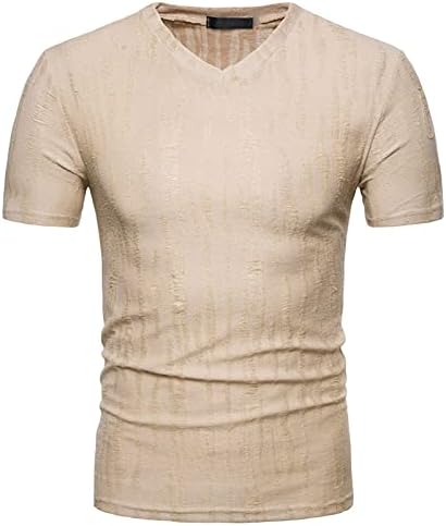 Менс краток ракав против маички со вратот тренинг атлетски боди-билдинг лабав фит летен лесен лесен врвови