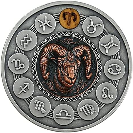Криптоцентрација Омилена монета комеморативна монета Дванаесет соstвездие Овен Овен Сонцето Среќа монета Посакувајќи монета за колекционерска
