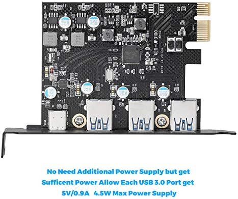 Yeliya pcie USB 3.0 картичка 5Gbps Супер брзина со тип C & Type A PCI Express X1 Внатрешни USB -порт -картички за прозорец 7/8/10 и Mac OS