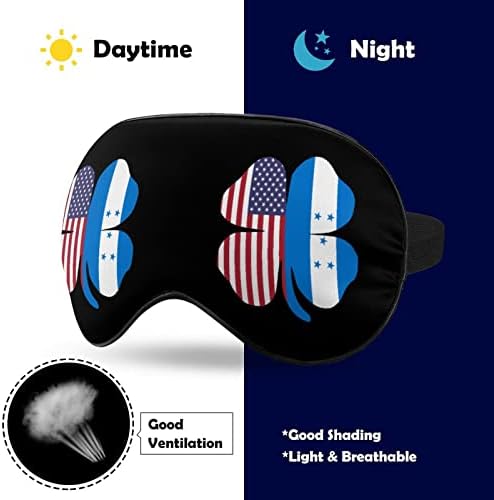 Американско знаме на Хондурас Шамок Смешна спиење маска за очи меко слепило око со прилагодлива лента за ноќни очила за мажи за мажи жени