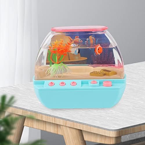 Gazechimp Play House играчки, цртан филм мини со светло, електрифициран океан, интерактивна со музички аквариум за десктоп канцеларија