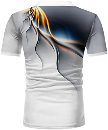 Ubst Mens Zipper Polo кошули лето кратка ракав улична облека 3D графичка печатена 1/4 zip горе врвови лабава обична кошула за голф