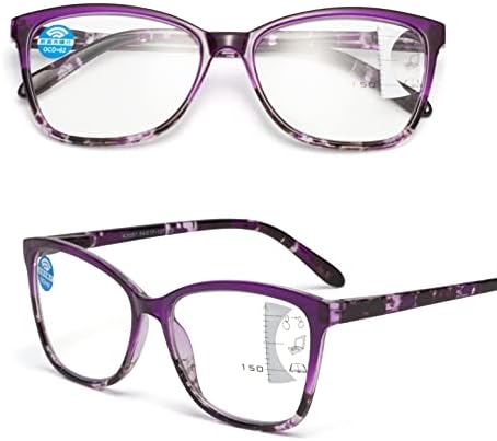 ЈИЏИЈА-МЛАДИ Прогресивни Мултифокални Очила За Читање Сина Светлина Блокирање Со Пролетна Шарка, Читатели За Жени Мажи Очила