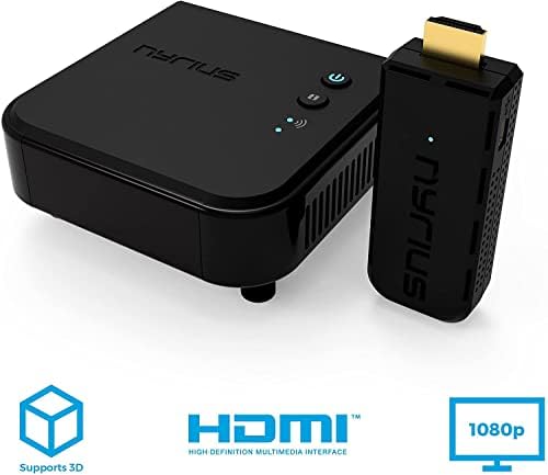 Nyrius Aries Prime Wireless Video HDMI Transmiter & Receiver за стриминг HD 1080P 3D Video & Digital Audio од лаптоп, компјутер, кабел, Netflix,