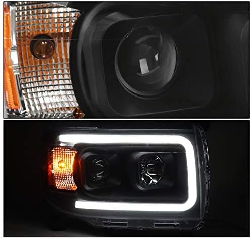 ZMAUTOPARTS LED Цевка Проектор Фарови Фарови Црна w/6 Бела LED DRL Компатибилен со 2015-2019 Гмц Кањон