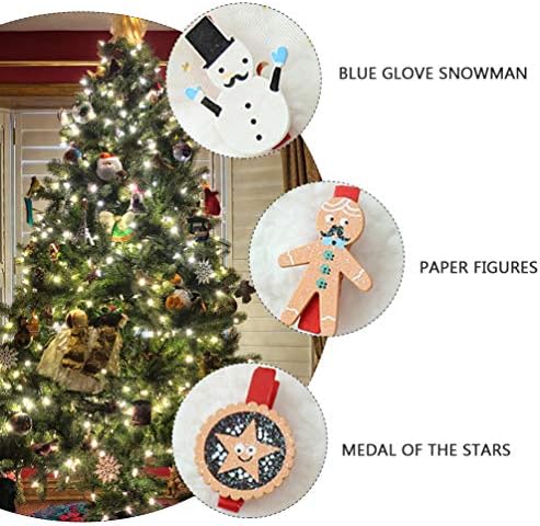 Абоофан 1 сет 12 парчиња дрво Божиќни клипови за фотографии Меморија за Божиќни украси