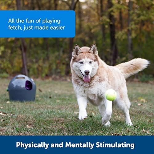 Автоматски фрлач на топки за тениски топки PetSafe - Интерактивен фрлач на топка за кучиња - прилагодлив опсег - сензор за движење - Играчка и отворена играчка - A/C моќнос
