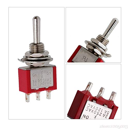 SPDT MTS-103 RED 3PIN ONF-ON 3 Позиција MINI SWONCGLE SWITCH AC250V 2A 120V 5A