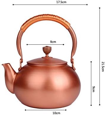 PDGJG бакарен чајник, метален чајник со густ дизајн со рака, чајник со рачка, кревање зрак