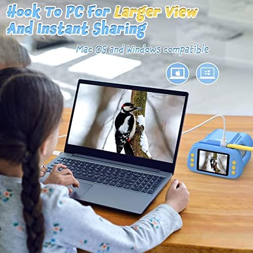Томлов 2-во-1 рачен дигитален микроскоп фотоапарат 300X и преносен двогледи за деца со 2 'LCD екран, FHD Сензор за слика, Фото/видео во