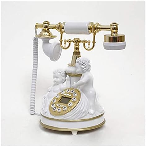 Фиксни телефонски гроздобер телефон со притисок на копчето бело пастирско еукорддан телефон ретро креативна дневна соба спална соба