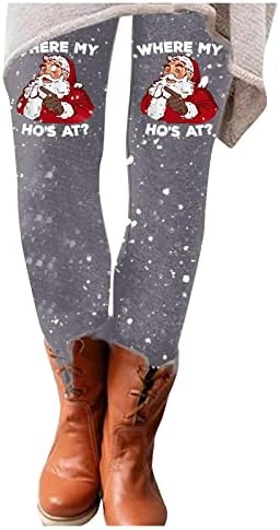 JJHAEVDY   Женски Божиќ Руно Обложени База Термички Панталони Отпорни На Ногата Топлинска Зима Пешачење Трчање Панталони